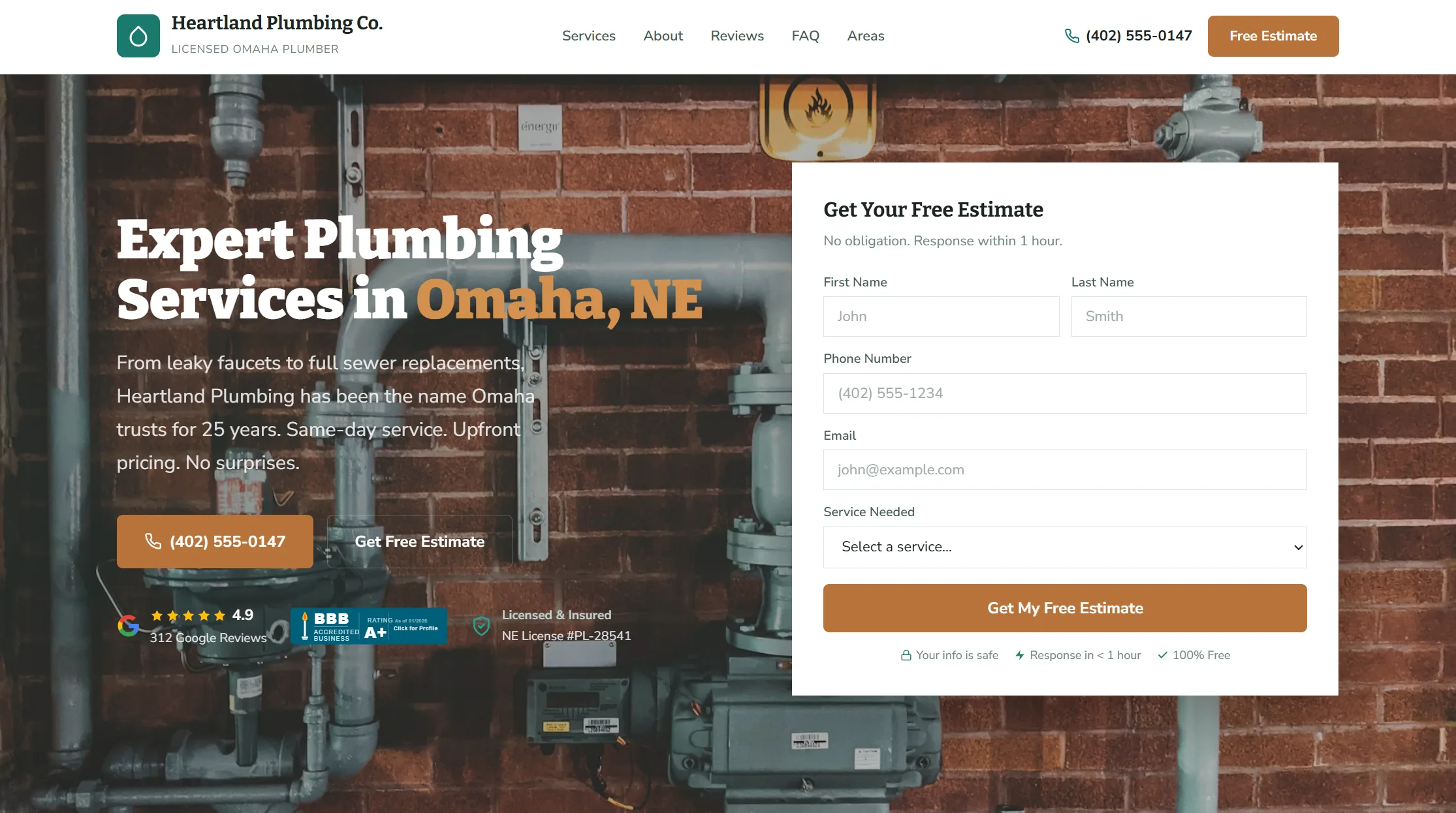 Heartland Plumbing Co. screenshot