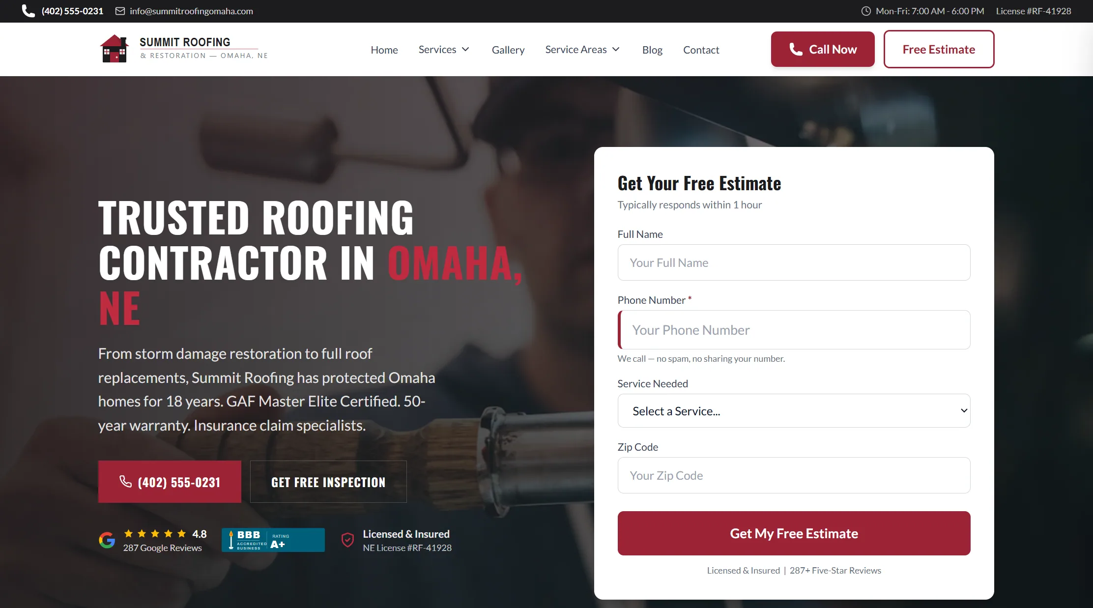 Summit Roofing screenshot